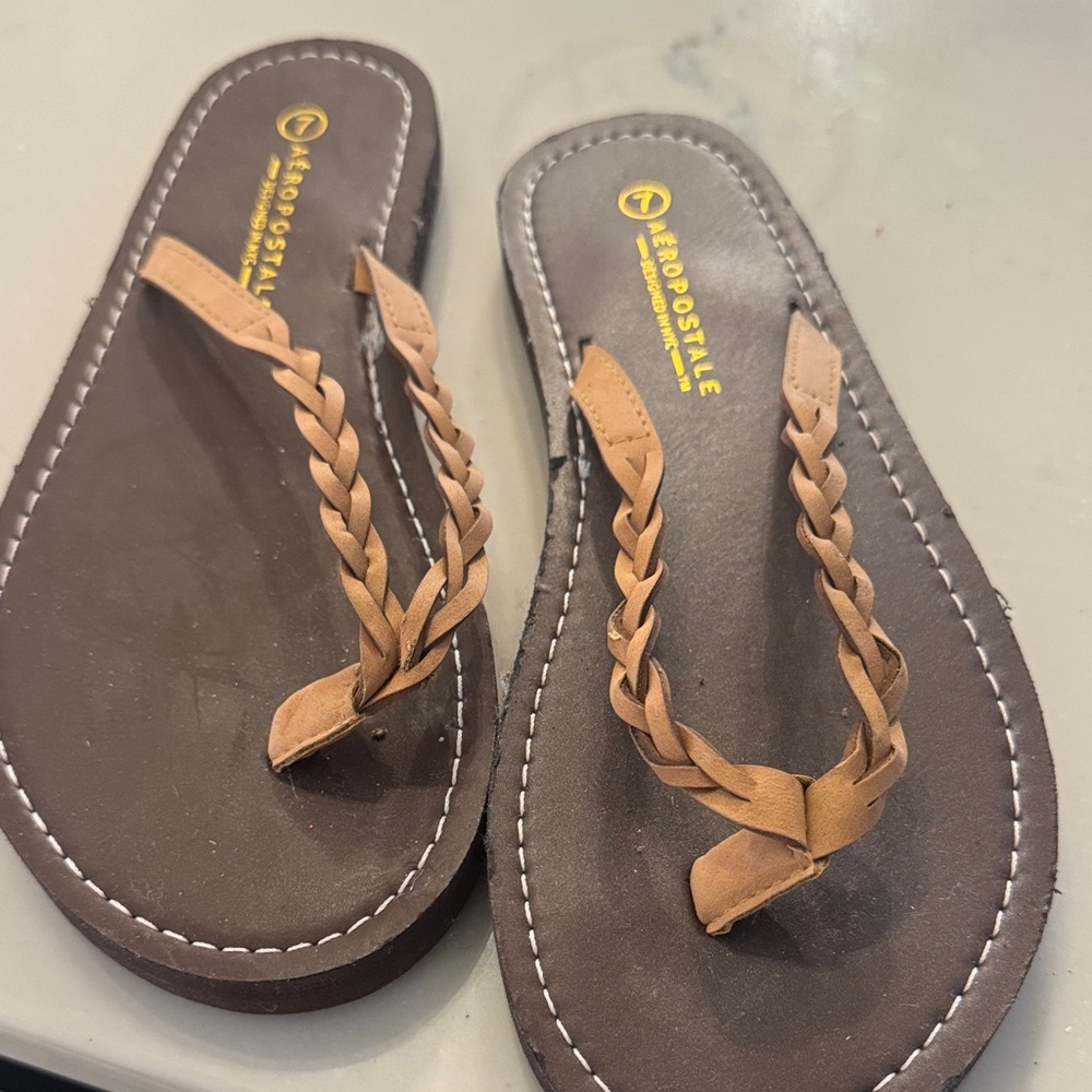 Aeropostale Women's Brown Braided Sandals